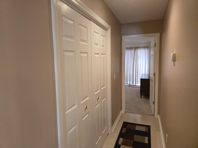 300 Port Dr Unit 5, Kimberling City, MO 65686 - corridor featuring baseboards, light wood-type flooring, and a textured ceiling