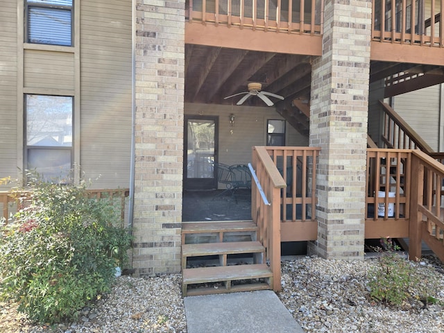300 Port Dr Unit 5, Kimberling City, MO 65686 - view of exterior entry featuring covered porch and ceiling fan