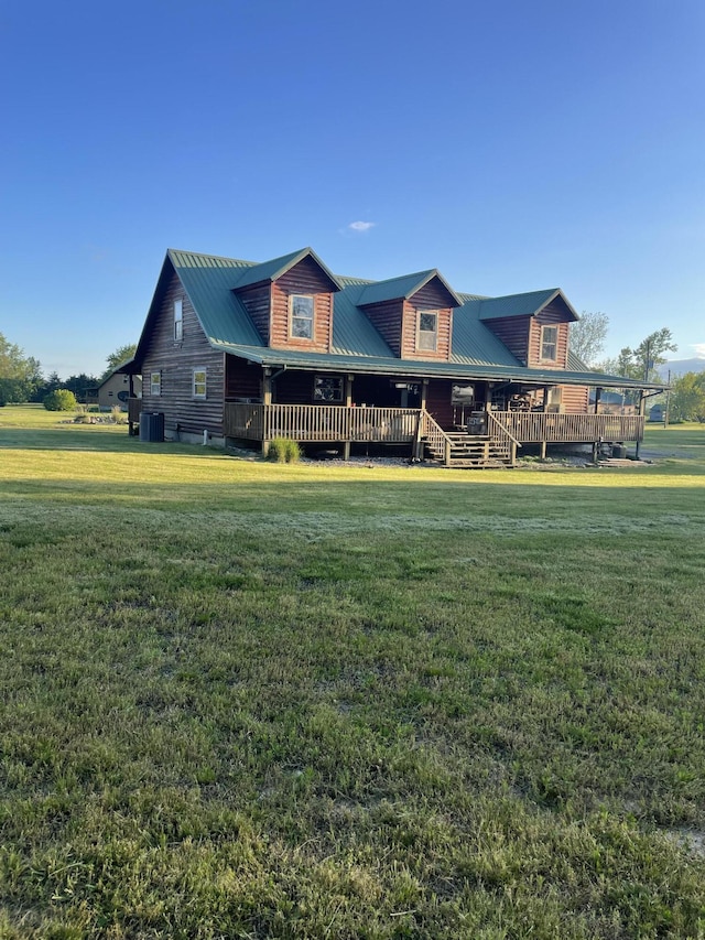 20302 Farm Rd Unit 1120, Cassville, MO 65625 - log home with a front yard and central air condition unit