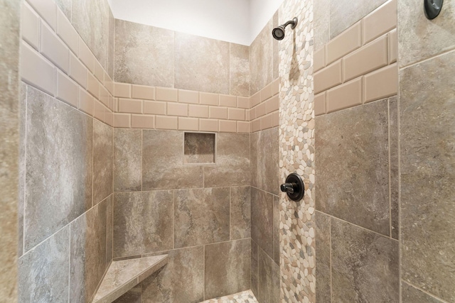 room details featuring a tile shower