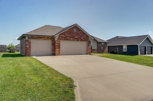 1471 Woodland Rd, Marshfield, MO 65706 - view of front of house featuring brick siding, an attached garage, concrete driveway, and roof with shingles