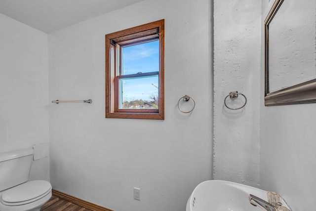 2505 Courtney Pl, West Plains, MO 65775 - half bath with a sink, wood finished floors, baseboards, and toilet
