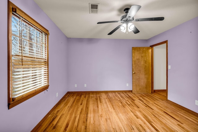 2505 Courtney Pl, West Plains, MO 65775 - spare room featuring light wood-style floors, ceiling fan, and baseboards