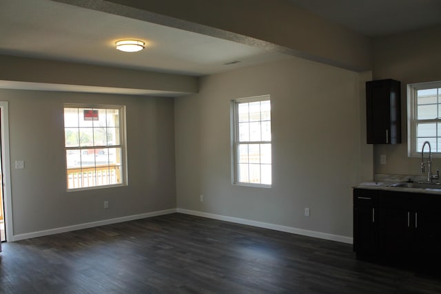 423 W Division St, Springfield, MO 65803 - interior space featuring dark wood-type flooring, a sink, and baseboards