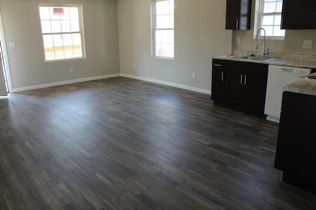 423 W Division St, Springfield, MO 65803 - kitchen with dark wood-type flooring, dishwasher, a sink, and a healthy amount of sunlight
