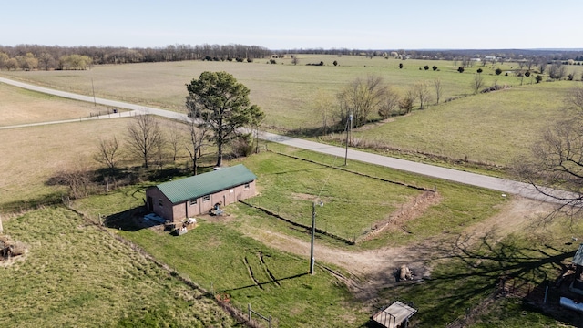 drone / aerial view with a rural view