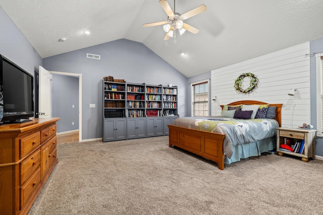 445 E Sequoia St, Republic, MO 65738 - carpeted bedroom featuring vaulted ceiling, a ceiling fan, and baseboards