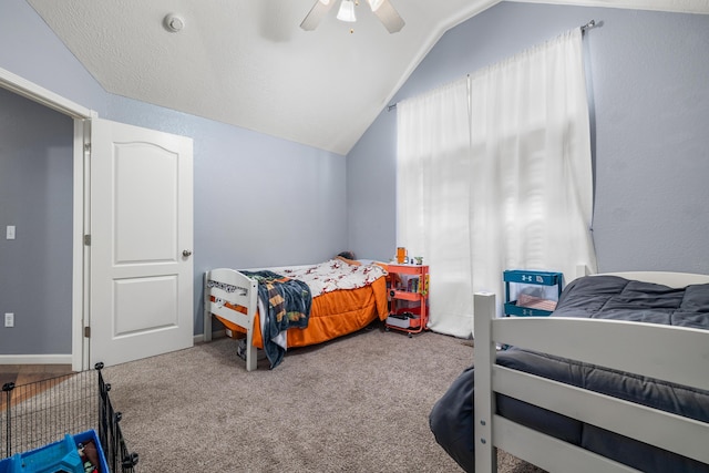 445 E Sequoia St, Republic, MO 65738 - bedroom featuring vaulted ceiling, carpet flooring, and a ceiling fan