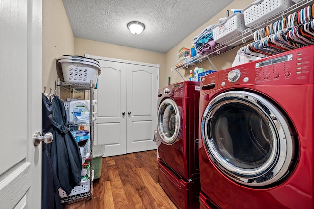 445 E Sequoia St, Republic, MO 65738 - laundry room with separate washer and dryer, wood finished floors, and a textured ceiling