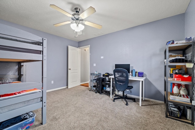 445 E Sequoia St, Republic, MO 65738 - carpeted bedroom featuring baseboards, a desk, and ceiling fan