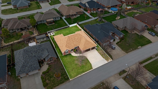 445 E Sequoia St, Republic, MO 65738 - aerial view of property's location featuring nearby suburban area and property parcel outlined