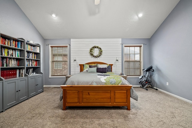 445 E Sequoia St, Republic, MO 65738 - carpeted bedroom featuring vaulted ceiling, baseboards, and a ceiling fan