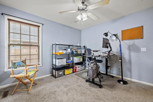 445 E Sequoia St, Republic, MO 65738 - workout area with carpet, baseboards, and a ceiling fan