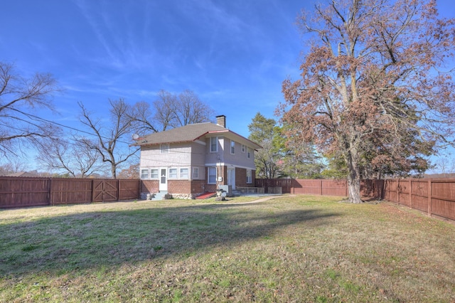 exterior space featuring a fenced backyard and entry steps