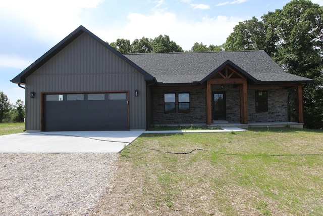 LOT1 Arden Rdg, Ava, MO 65608 - view of front facade featuring driveway, an attached garage, a front lawn, and a shingled roof