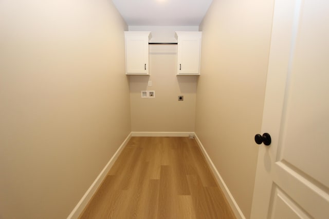 LOT1 Arden Rdg, Ava, MO 65608 - laundry room featuring hookup for an electric dryer, cabinet space, light wood-style floors, hookup for a washing machine, and baseboards