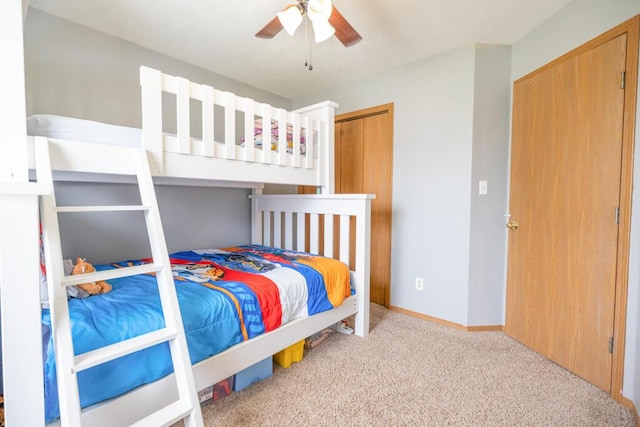 919 S Central Ave, Marionville, MO 65705 - carpeted bedroom featuring baseboards and ceiling fan