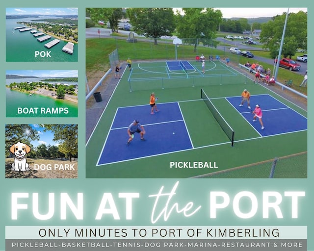 32 Homewood Ln, Kimberling City, MO 65686 - view of tennis court featuring community basketball court