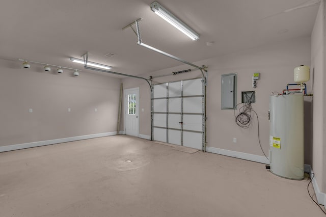 3607 Quail Run Rd, West Plains, MO 65775 - garage featuring electric water heater, electric panel, and baseboards