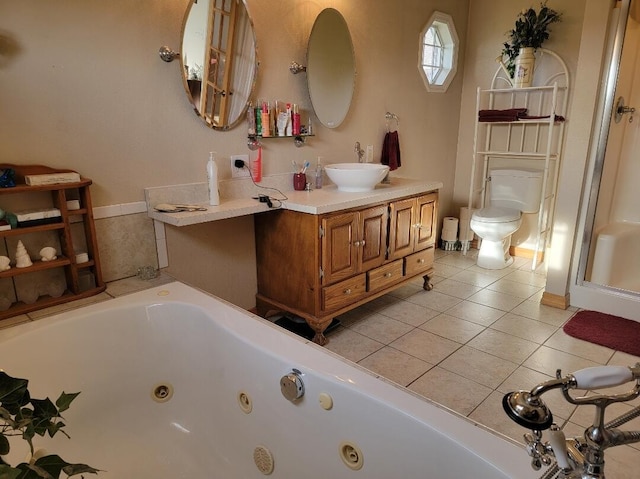 7 Lawrence Unit 2200, Wentworth, MO 64873 - full bathroom with toilet, tile patterned floors, vanity, a tub with jets, and baseboards