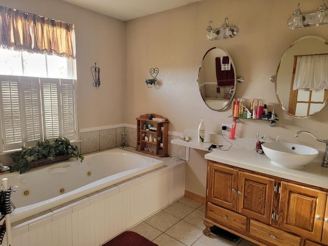 7 Lawrence Unit 2200, Wentworth, MO 64873 - full bathroom featuring tile patterned floors, a jetted tub, and vanity