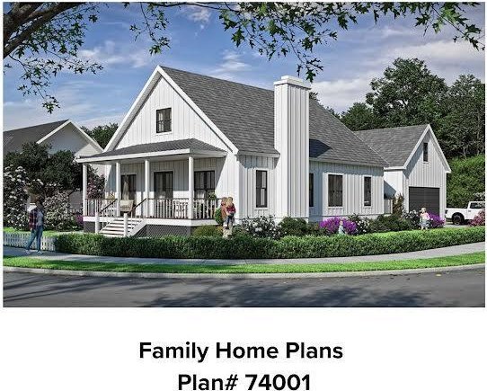 702 Maple St, Lamar, MO 64759 - view of front of property with a chimney, a shingled roof, covered porch, and board and batten siding