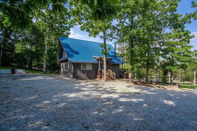 645 Buck Run Dr, Branson West, MO 65737 - view of front of home with metal roof