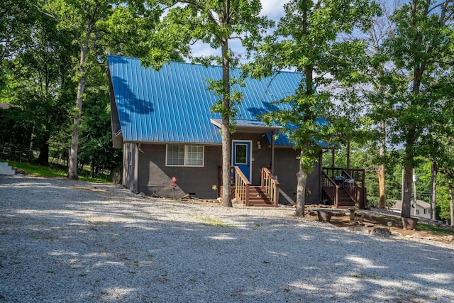 645 Buck Run Dr, Branson West, MO 65737 - view of front facade featuring metal roof