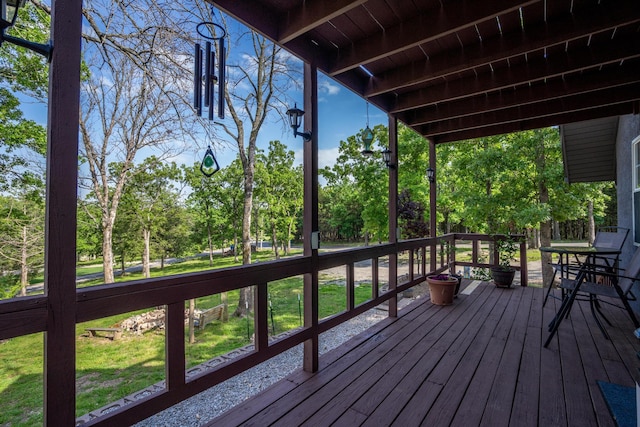 645 Buck Run Dr, Branson West, MO 65737 - wooden terrace with a yard and view of scattered trees