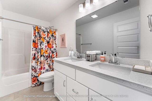 1208 W Pebblebrooke Dr, Ozark, MO 65721 - full bathroom with tile patterned floors, visible vents, toilet, and a sink
