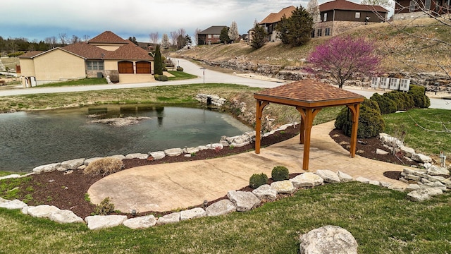 exterior space featuring a gazebo