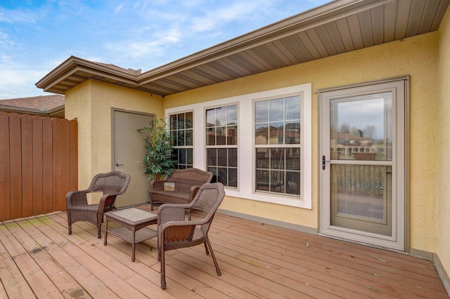 wooden terrace with fence