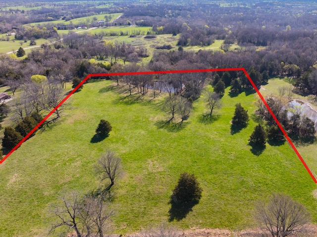 drone / aerial view featuring a rural view