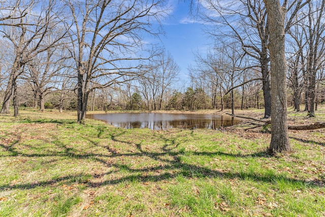 view of yard featuring a water view