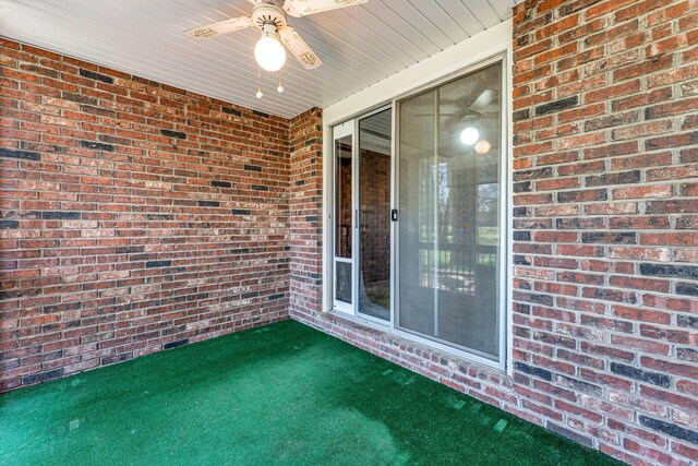 view of patio / terrace with a ceiling fan