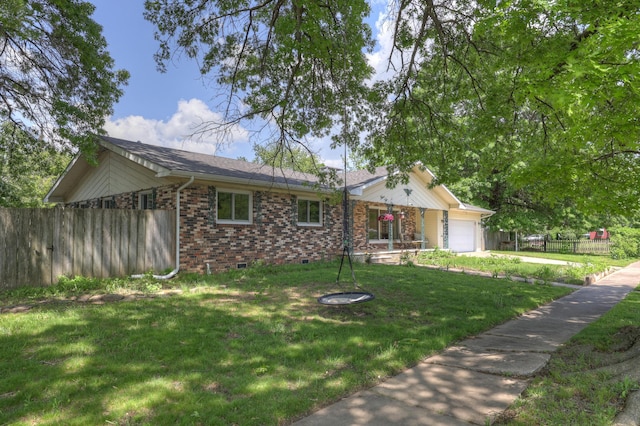 310 W Wishart Dr, Monett, MO 65708 - ranch-style house featuring crawl space, a garage, and brick siding