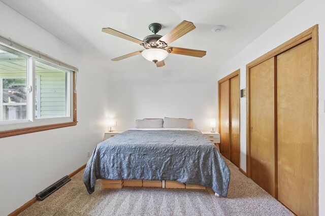 310 W Wishart Dr, Monett, MO 65708 - bedroom with carpet and a ceiling fan