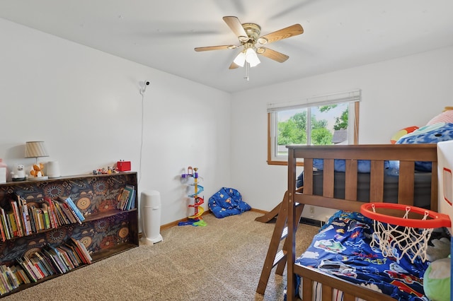 310 W Wishart Dr, Monett, MO 65708 - bedroom featuring carpet, baseboards, and ceiling fan