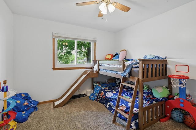 310 W Wishart Dr, Monett, MO 65708 - carpeted bedroom featuring a ceiling fan and baseboards