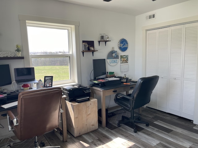 3826 S 77th Rd, Dunnegan, MO 65640 - office space with wood finished floors and visible vents