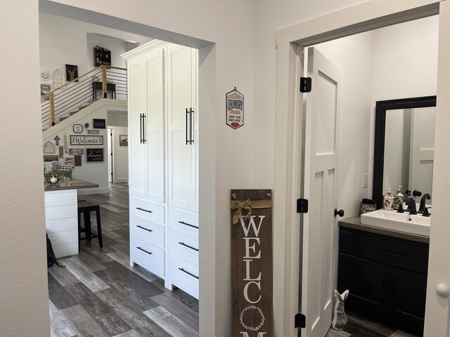 3826 S 77th Rd, Dunnegan, MO 65640 - interior space with vanity and wood finished floors