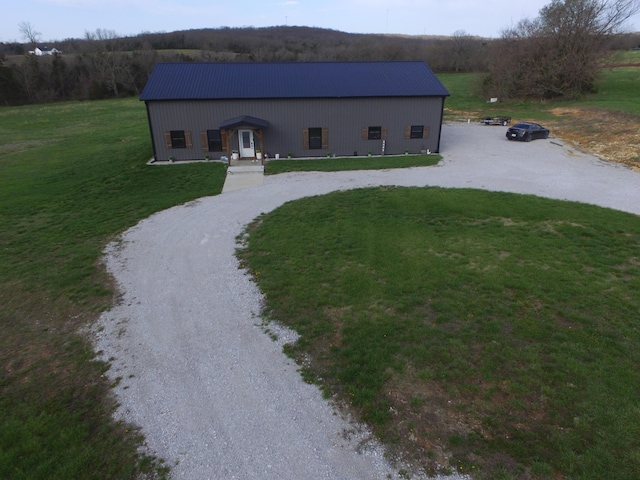 3826 S 77th Rd, Dunnegan, MO 65640 - view of front of property with a front yard and metal roof