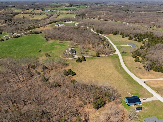 drone / aerial view featuring a rural view