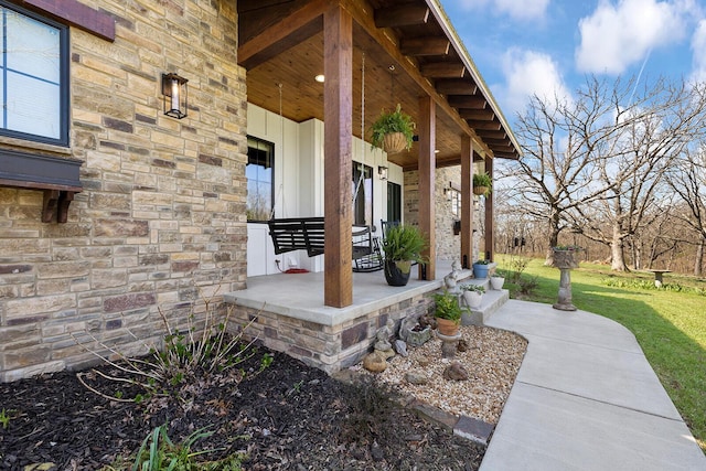 view of patio with covered porch