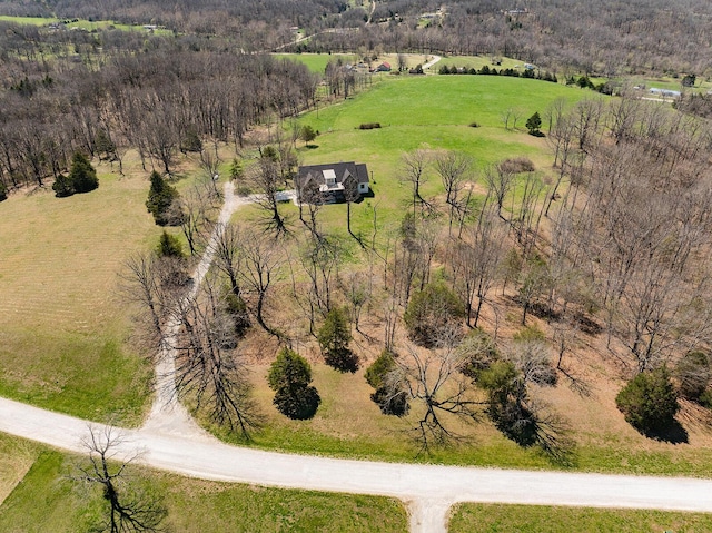 aerial view with a rural view