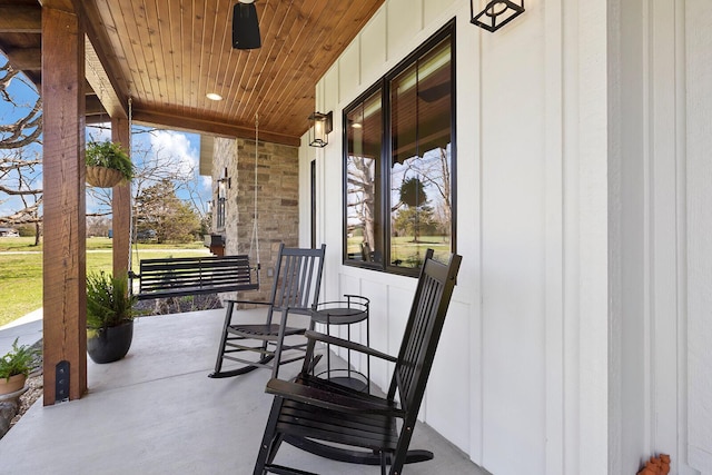view of patio featuring covered porch