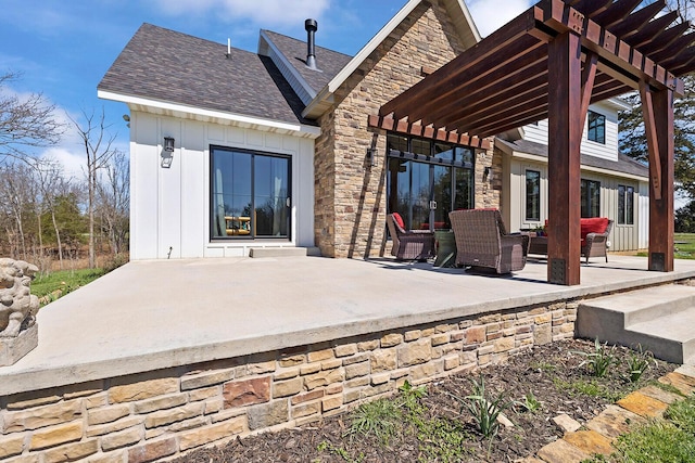 view of patio / terrace featuring a pergola