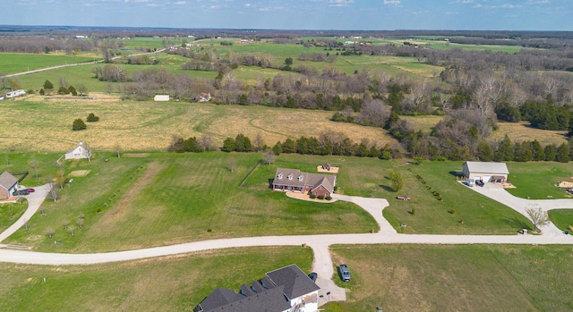 aerial view with a rural view