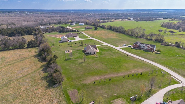 bird's eye view featuring a rural view