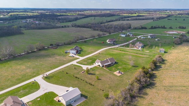 bird's eye view with a rural view